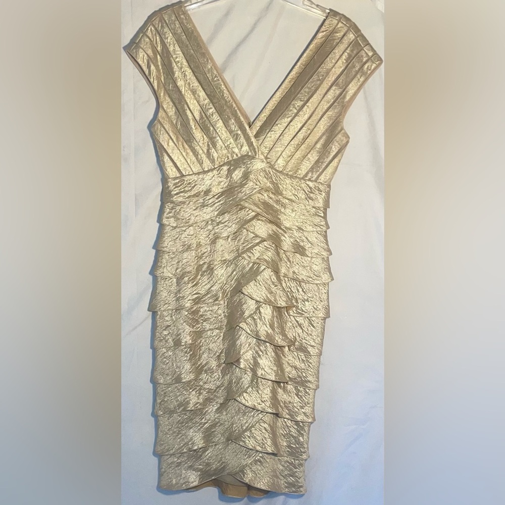 Cache Gold Textured Mini Dress…Perfect for Christmas Party!